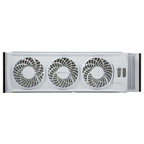 Bionaire Thin Window Fan with Comfort Control Manual Thermostat.